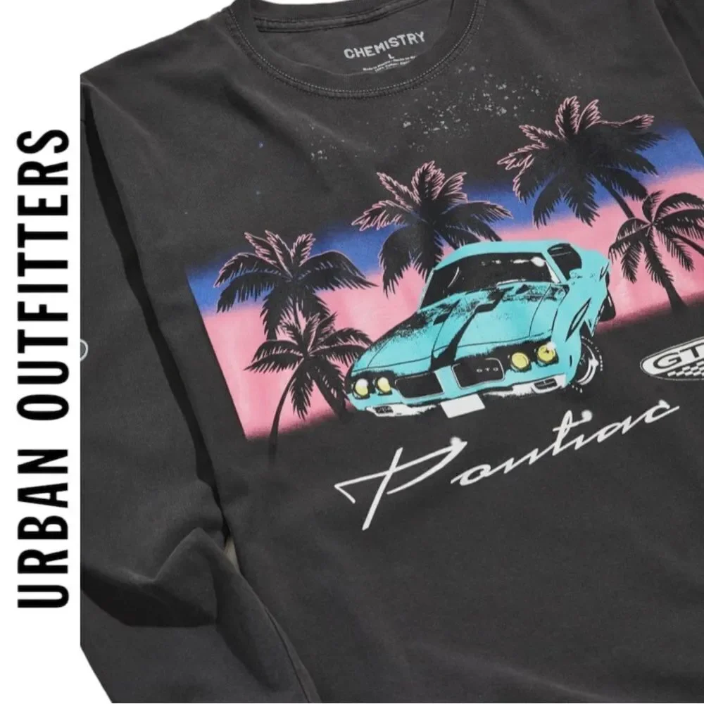 NEW Pontiac Urban Outfitters UO ‘90s Beach Sunset Long Sleeve Tee Shirt S